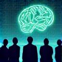 Icône d'un groupe en discussion autour d'une innovation