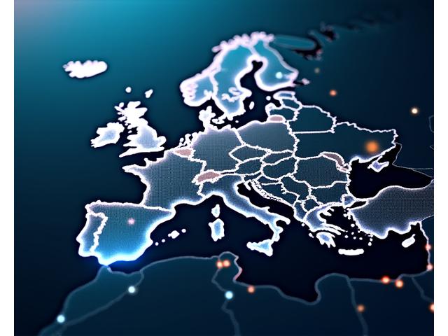 Carte de l'Europe avec des liens lumineux entre Paris et d'autres grandes capitales européennes, symbolisant l'expansion future de Lumière Santè.