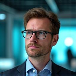 Portrait de Thomas Dupont, homme aux lunettes, semblant réfléchi et professionnel.