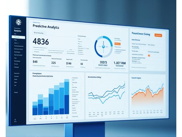 Tableau de bord d'analyse de données prédictives montrant des graphiques et des scores de risque