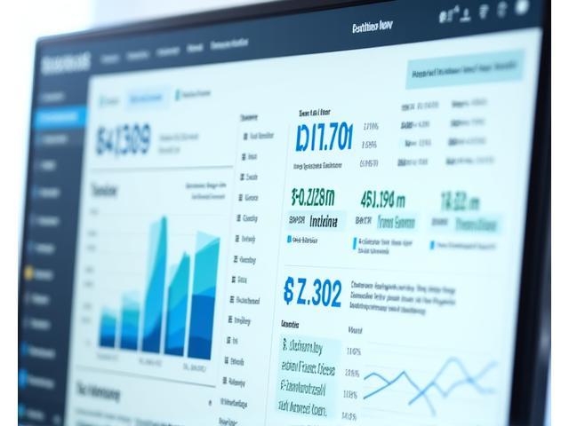 Tableau de bord financier montrant le ROI et d'autres métriques de performance