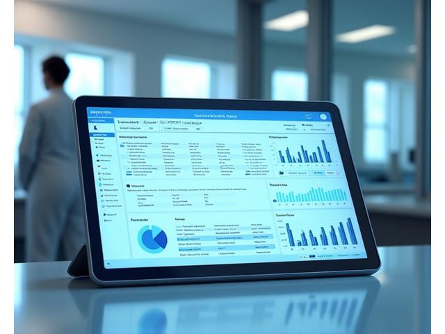 Interface utilisateur d'une plateforme d'essais cliniques décentralisés, montrant des eCRF interactifs et des tableaux de bord analytiques.