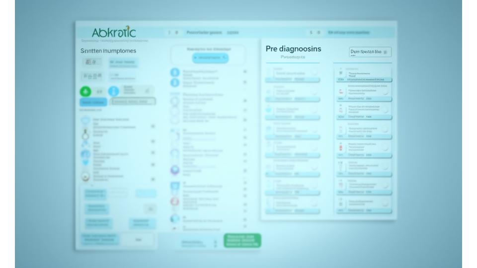 Interface interactive de diagnostic IA de Lumière Santè avec saisie de symptômes et résultats de pré-diagnostic.