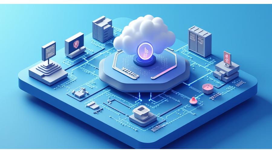 Schéma simplifié d'une architecture technique d'intégration de dispositifs médicaux, montrant les flux de données sécurisés entre capteurs, passerelles, cloud et applications métier.