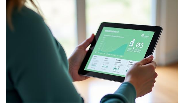 Personne suivant un programme de bien-être digital sur une tablette